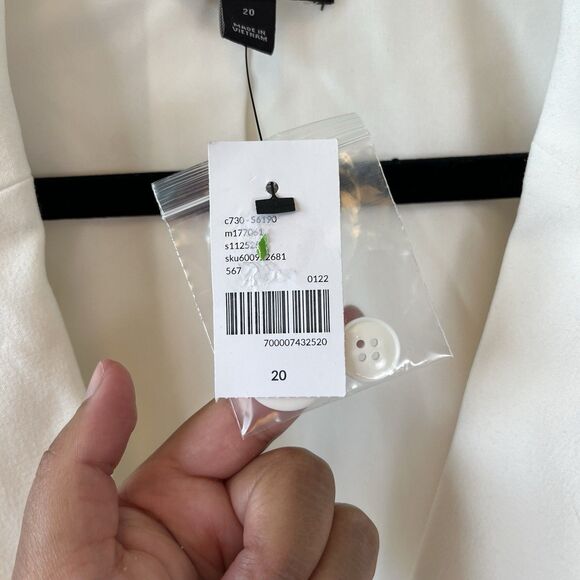 Lane Bryant Perfect Drape Blazer Egret White Stretch Knit Classic Size 20 NWT’s - Picture 11 of 13